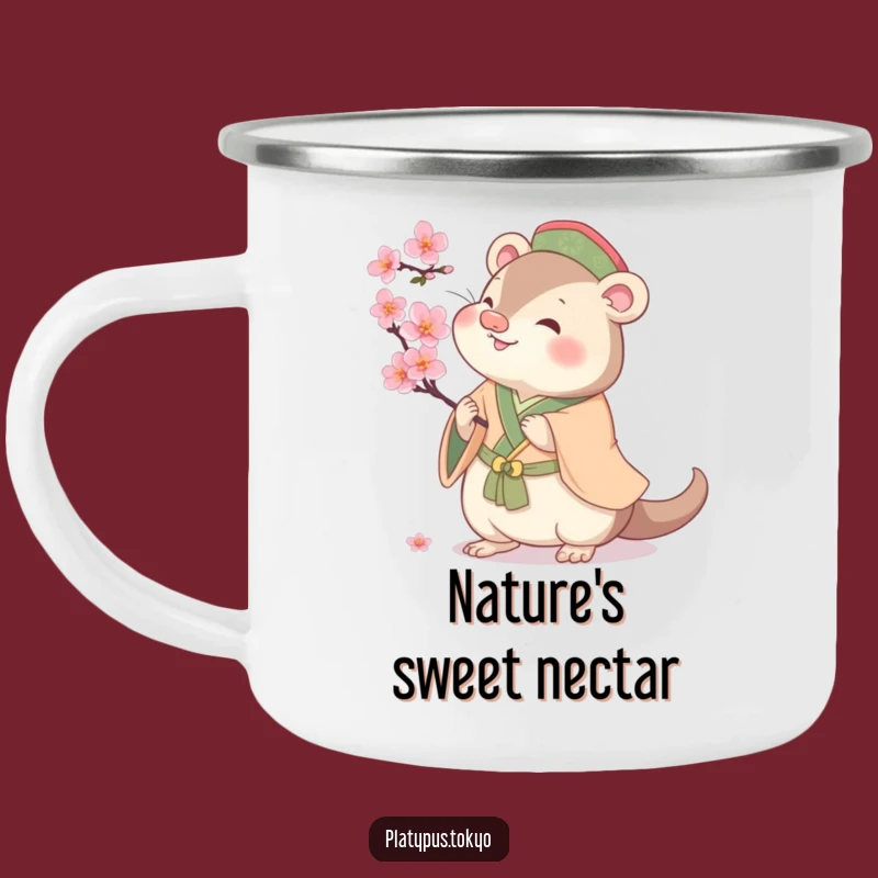 Funny Platypus Blossom Camping Mug - Cheerful & Hilarious Outdoor Companion