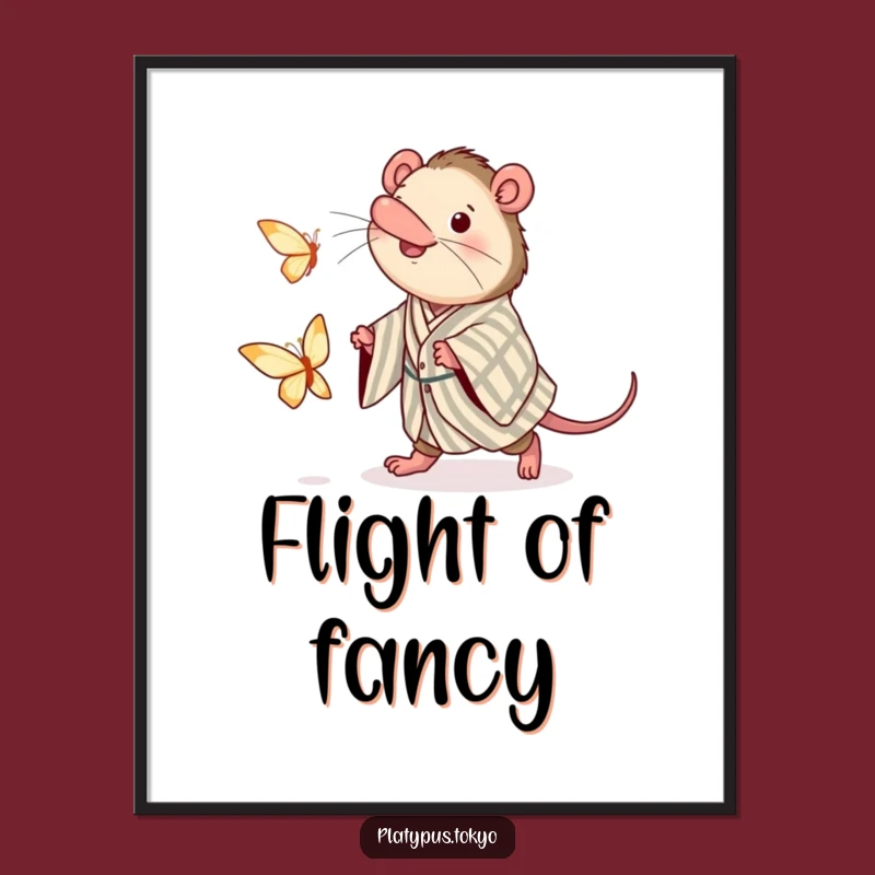 Funny Platypus Kimono Art Poster: Bring Whimsical Humor to Your Walls