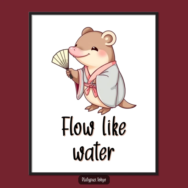 Funny Platypus Kimono Poster - Elegant & Hilarious Wall Art for Any Room