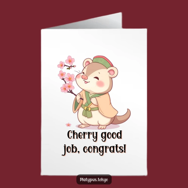 Free Printable Congrats Card: Adorable Platypus Blossom Fun, Downloadable & Playful DIY Gift