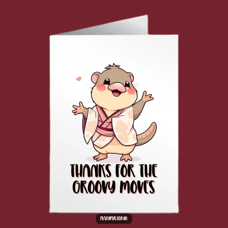 Free Printable Thank You Card: Funny Dancing Platypus, Easy Downloadable & Quirky DIY Gift