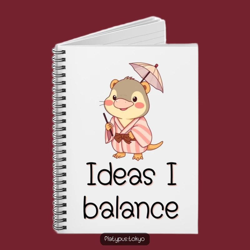 Funny Platypus Kimono Notebook: Journal Your Ideas with a Balancing Umbrella!
