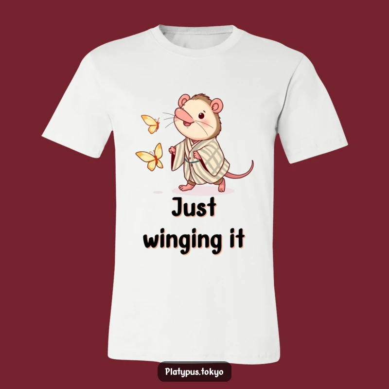 Funny Platypus Kimono Tee: Wear a Hilarious Butterfly Chase Adventure