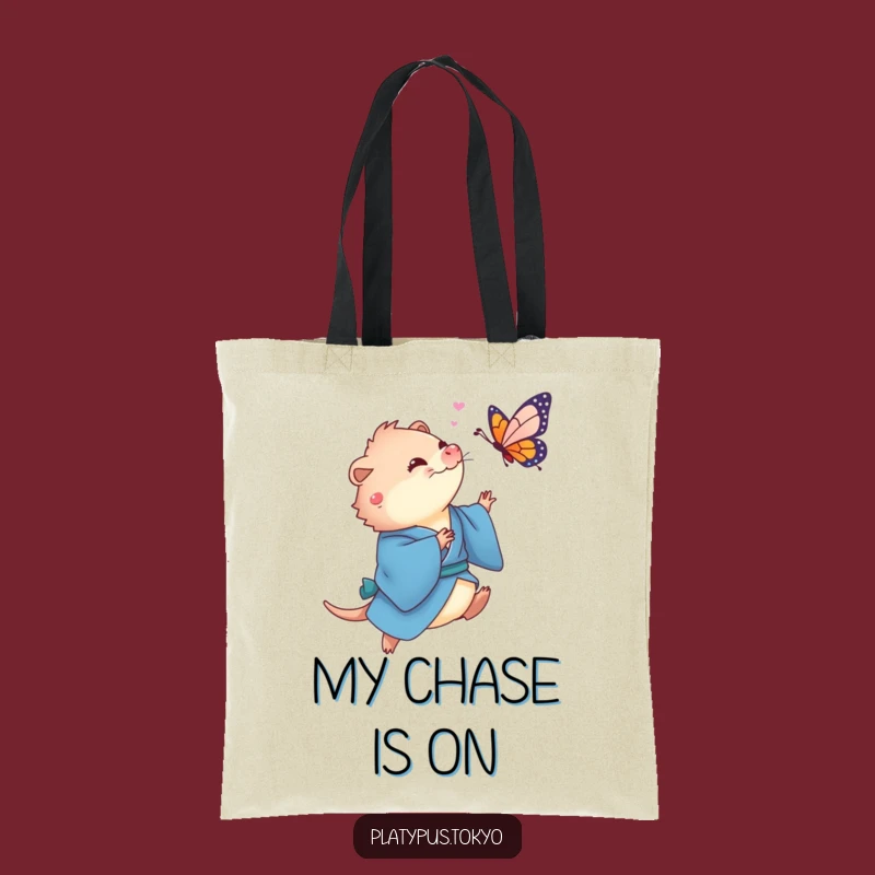 Funny Platypus Butterfly Tote Bag - Blue Kimono Accessory for Playful, Funny Errands